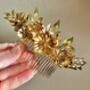 The Flora Veil Comb Leaf Flower Dramatic Hair Accessory Bridal, thumbnail 6 of 8