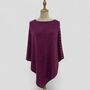 Wool Knit Poncho With Pearls, thumbnail 2 of 7