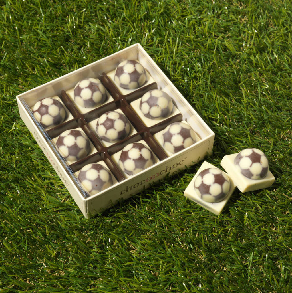 Boxed Set Of Chocolate Footballs