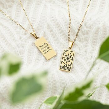 Personalised Tarot Card The World Necklace, 2 of 6