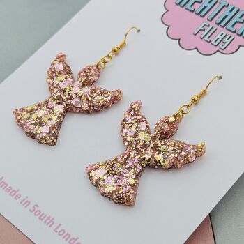 Christmas Angel Glitter Earrings, 4 of 4