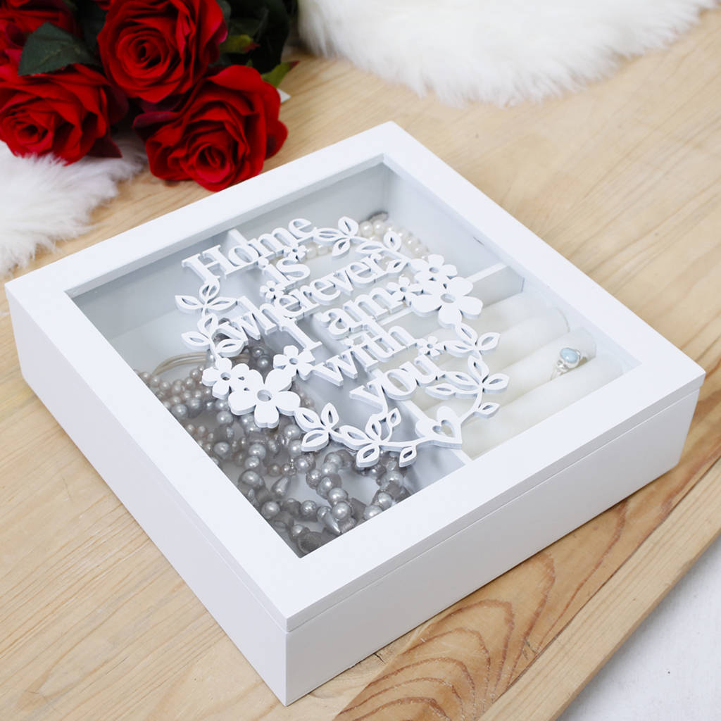 Personalised White Wooden Home Jewellery Box By Dibor