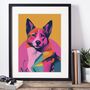 Pink Dog Portrait Illustration Art Print, thumbnail 4 of 4