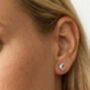 Gold Or Silver Crescent Moon Stud Earrings, thumbnail 4 of 6