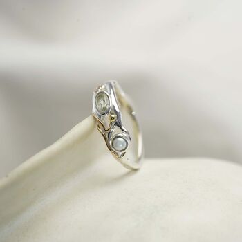 Green Amethyst And Pearl Ring, 3 of 9