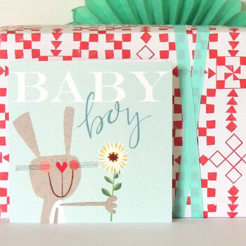 Bunny Baby Boy Greetings Card, 3 of 5