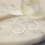 Sterling Silver Wire Teardrop Dangly Earrings, thumbnail 2 of 4