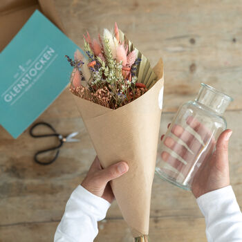 Dried Flower Bouquet With Apothecary Bottle Vase, 3 of 5