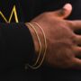 Thin Gold Plated Rope Bracelet For Men, thumbnail 2 of 11