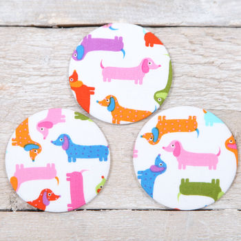 Sausage Dog Fabric Mirror And Pouch, 2 of 4