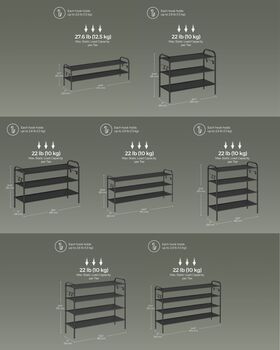Multi Tier Shoe Rack Fabric Shoe Organiser Storage, 2 of 6
