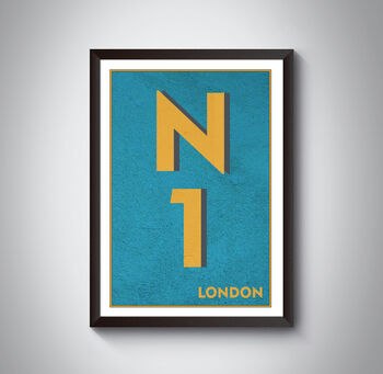 N1 Islington, Kings Cross London Postcode Print, 7 of 9
