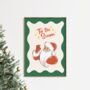 Tis The Season Santa Christmas Wall Art Print, thumbnail 2 of 6