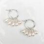 Harlow Bridal Pearl Cluster Hoop Earrings, thumbnail 1 of 3