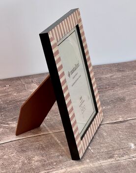 Natalini Pink And Cream Striped Photo Frame, 3 of 4