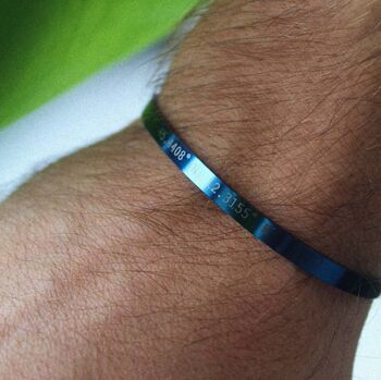 Navy Personalised Cuff Bracelet, 3 of 7