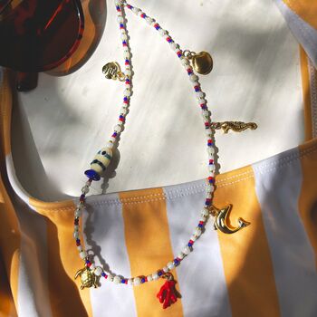 Handmade Coastal Charm Beaded Necklace, 2 of 5