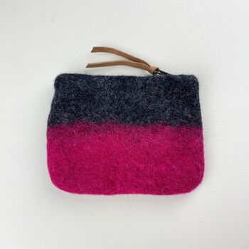 Fair Trade Handmade Felt Ombre Two Tone Zip Purse, 9 of 12