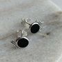 Sterling Silver Boho Onyx Studs, thumbnail 3 of 6