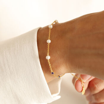 Pearl Studded Bracelet With Gemstones, 2 of 5