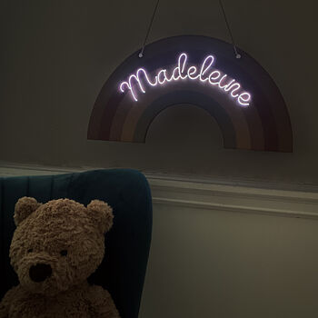 Personalised Rainbow Neon Sign, 2 of 3