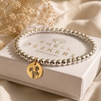 Daffodil Charm Bracelet Silver And Gold, 2 of 6