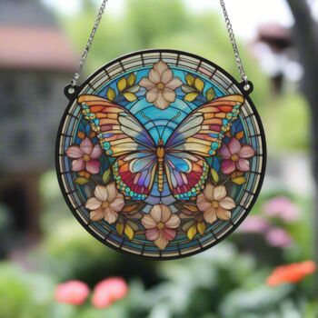 Butterfly Stained Glass Effect Suncatcher, 2 of 6