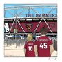 West Ham Hammers Personalised Stadium Print Or Card, thumbnail 1 of 10