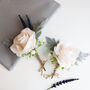 Cream Rose Wedding Buttonhole, thumbnail 1 of 6