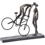 Valentine's Day Antique Bronze Kissing Couple On Bike Sculpture, thumbnail 3 of 3