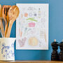 Personalised Family Recipe Illustrated Print, Unframed, thumbnail 2 of 5