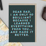 Dear Dad Bold Text Funny Father's Day Card, thumbnail 1 of 6