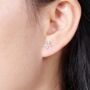 April 925 Sterling Silver Diamond Birthstone Stud Earrings, thumbnail 4 of 8