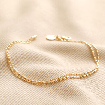 Double Layer Ball Chain Bracelet In Gold, 2 of 6