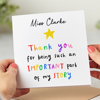'Important Part Of My Story' Personalised Thank You Card, 2 of 2