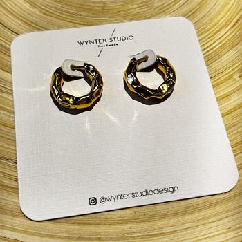 Scrunchie Gold Hoops, 3 of 3