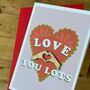 Love You Lots Valentines Card With 3D Gold Wooden Hands, thumbnail 6 of 6