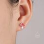 Tiny Mushroom Stud Earrings In Sterling Silver, thumbnail 2 of 9