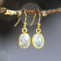 Moonstone Earrings In Gold, June Birthstone Gift, thumbnail 2 of 9