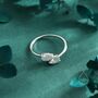 Sterling Silver Toi Et Moi Pear Cut Moissanite Open Ring, thumbnail 5 of 12