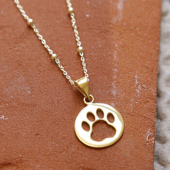 Sterling Silver Paw Print Necklace, 4 of 8