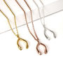 Sterling Silver Or Gold Wishbone Charm Necklace, thumbnail 8 of 9