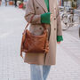 Leather Hobo Tote Bag With Tassel, thumbnail 1 of 7