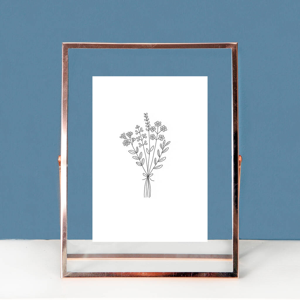 Rose Gold Glass Photo Frame By Red Berry Apple