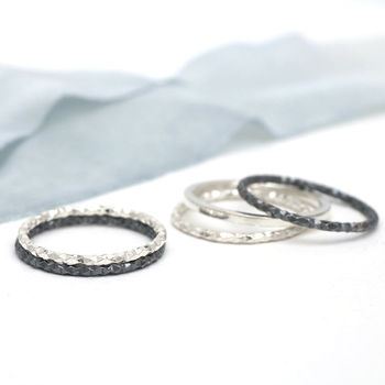 Sterling Silver Dainty Rings. Stackable Ring Set, 6 of 12