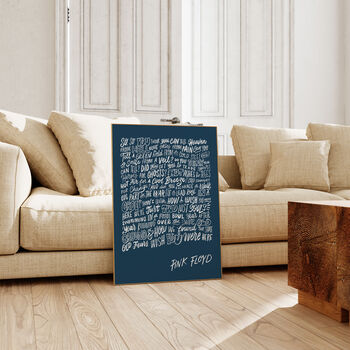 Wish You Were Here Pink Floyd Song Lyrics Art Print, 7 of 9