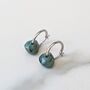 Emerald Teardrop May Birthstone Earrings, Silver, thumbnail 1 of 5