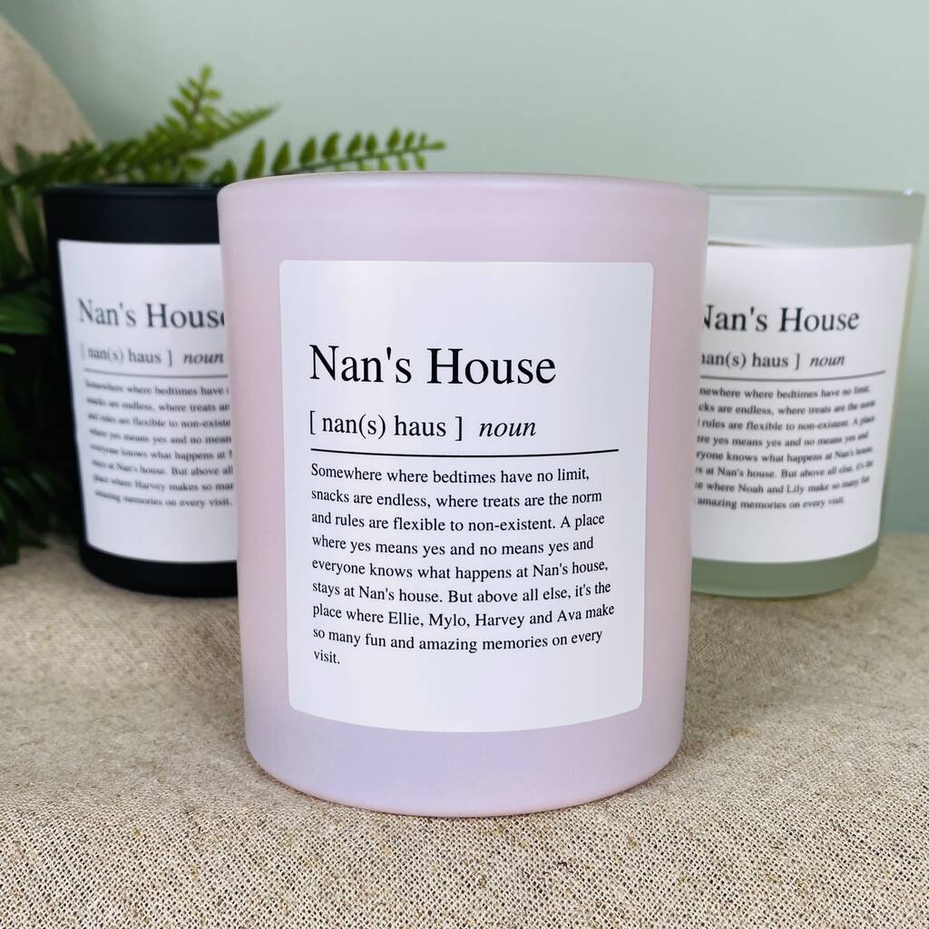 Personalised Nan's House Definition Candle By The Fire Shack