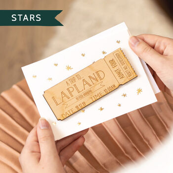 Personalised Wooden Ticket Gift Card, 6 of 10