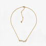 Nami 18 K Gold Plated Cz Stone Wave Necklace, thumbnail 3 of 5